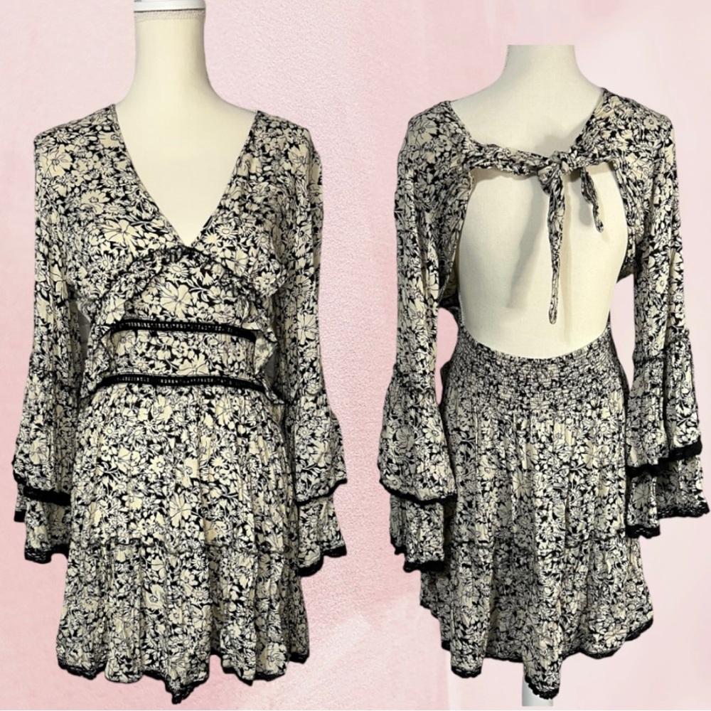 Free People Kristall Floral Boho Mini Dress Size Medium